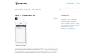 
                            5. Adding EA to the Authenticator – AuthAnvil On-Demand