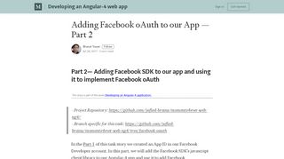 
                            5. Adding Facebook oAuth to our App — Part 2 - Developing …
