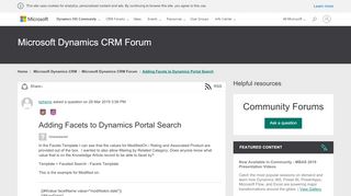 
                            5. Adding Facets to Dynamics Portal Search - Microsoft Dynamics CRM ...