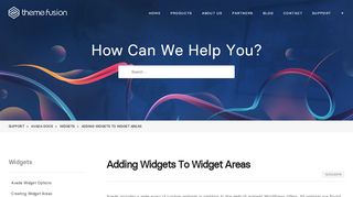 
                            5. Adding Widgets To Widget Areas - ThemeFusion