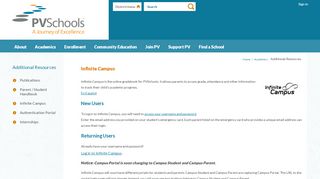 
                            2. Additional Resources / Infinite Campus