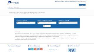 
                            7. Additional Voluntary Contribution Calculator | AXA Mansard ...