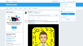 
                            4. #addmesnaps hashtag on Twitter