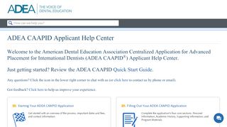 
                            5. ADEA CAAPID Applicant Help Center - Liaison