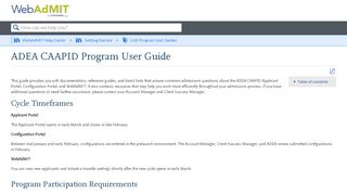 
                            6. ADEA CAAPID Program User Guide - Liaison