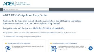 
                            5. ADEA DHCAS Applicant Help Center - Liaison