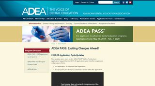 
                            9. ADEA PASS - 2020 Application Cycle Updates