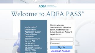 
                            2. ADEA PASS | Applicant Login Page Section