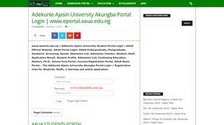 
                            6. Adekunle Ajasin University Akungba Portal Login | www.eportal.aaua ...