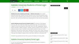 
                            5. Adeleke University Students e-Portal Login - Schoolinfong.com