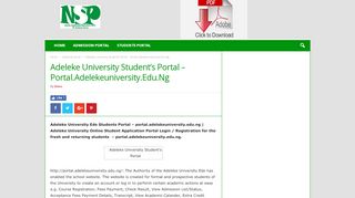 
                            4. Adeleke University Student's Portal - Students Portal Login