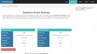 
                            7. Adelphia Email Settings | adelphia.net SMTP, IMAP & POP Server