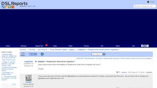 
                            3. Adelphia -> Roadrunner email server migration? - Time ...