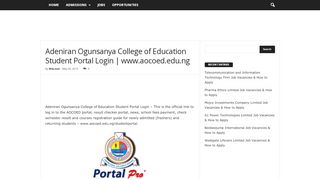 
                            6. Adeniran Ogunsanya College of Education Student Portal Login ...