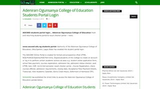 
                            3. Adeniran Ogunsanya College of Education Students Portal Login ...