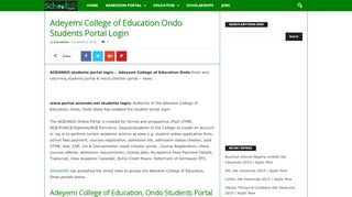 
                            7. Adeyemi College of Education Ondo Students Portal Login - Schoolinfo