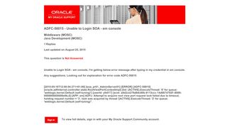 
                            4. ADFC-50015 - Unable to Login SOA - em console - Oracle