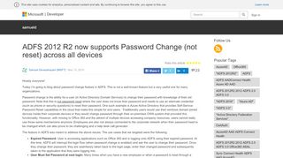 
                            2. ADFS 2012 R2 now supports Password Change (not reset) across all ...