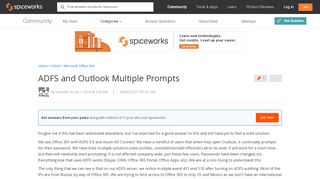 
                            8. ADFS and Outlook Multiple Prompts - Spiceworks Community