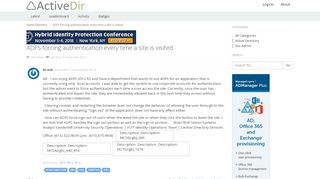 
                            3. ADFS forcing authentication every time a site is visited - ActiveDir