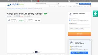 
                            7. Aditya Birla Sun Life Equity Fund (G) - MySIPOnline