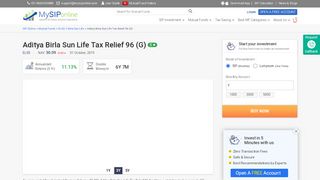 
                            3. Aditya Birla Sun Life Tax Relief 96 Fund NAV, …