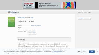 
                            1. Adjuvant! Online | SpringerLink