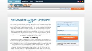 
                            4. AdKnowledge Affiliate Program Info - OfferVault