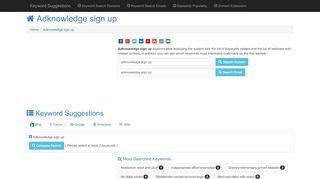 
                            3. Adknowledge sign up