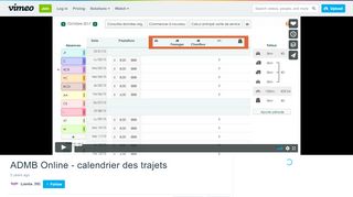 
                            8. ADMB Online - calendrier des trajets on Vimeo