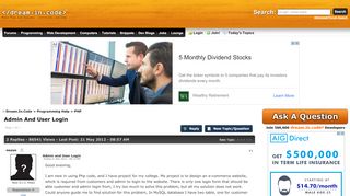
                            1. Admin And User Login - PHP | Dream.In.Code