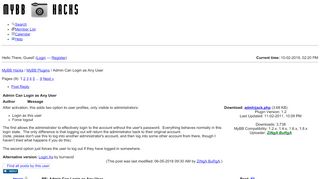 
                            9. Admin Can Login as Any User - MyBB Hacks