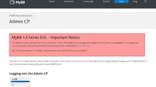 
                            4. Admin CP - MyBB Documentation