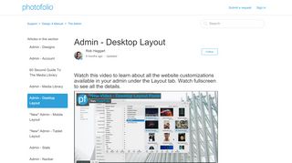 
                            2. Admin - Desktop Layout – Support