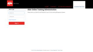 
                            1. Admin Login - Able Online Training