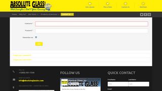 
                            3. Admin Login - Absolute Glass, Inc 803-951-7200