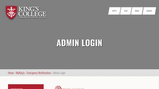 
                            1. Admin Login | King's College