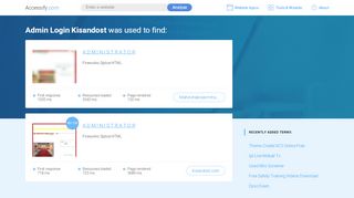 
                            7. Admin Login Kisandost at top.accessify.com