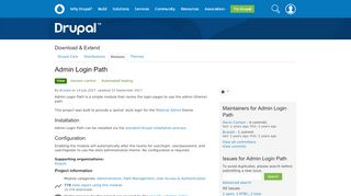 
                            6. Admin Login Path | Drupal.org