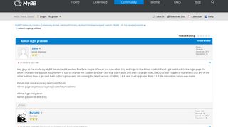 
                            1. Admin login problem - MyBB Community Forums
