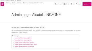 
                            4. Admin page: Alcatel LINKZONE | T-Mobile Support