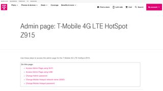 
                            1. Admin page: T-Mobile 4G LTE HotSpot Z915 | T-Mobile Support
