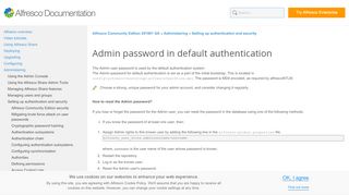 
                            2. Admin password in default authentication | Alfresco ...