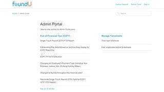 
                            9. Admin Portal - foundu.zendesk.com