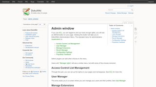 
                            4. Admin window - DokuWiki