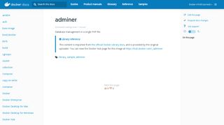 
                            9. adminer | Docker Documentation