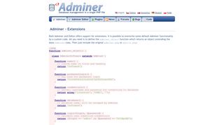 
                            5. Adminer - Extensions