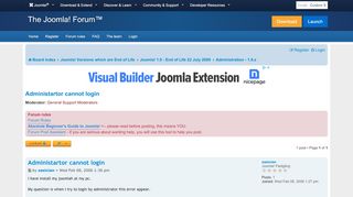 
                            5. Administartor cannot login - Joomla! Forum - community ...