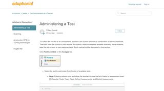 
                            5. Administering a Test – Eduphoria!