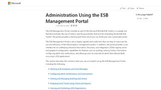 
                            1. Administration Using the ESB Management Portal - BizTalk Server ...